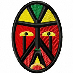 African Masks Embroidery Design 3